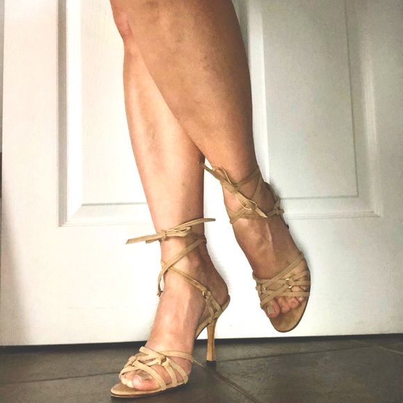 Manolo Blahnik Shoes Manolo Blahnik Italian Strapping Heels Tan